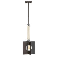 HÄNGELEUCHTE 30/76.6 cm    - Graphitfarben, Design, Leder/Metall (30/76.6cm) - Elstead Lighting