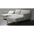 ECKSOFA Creme, Hellgrau Flachgewebe  - Eichefarben/Creme, Design, Holz/Textil (289/164cm) - Valnatura