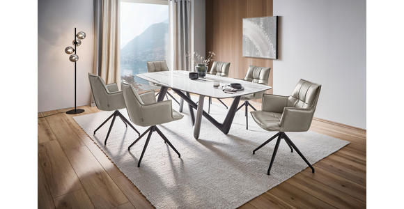 ESSTISCH in Kunststoff, Keramik 220/110/75 cm  - Anthrazit/Beige, Design, Keramik/Kunststoff (220/110/75cm) - Dieter Knoll