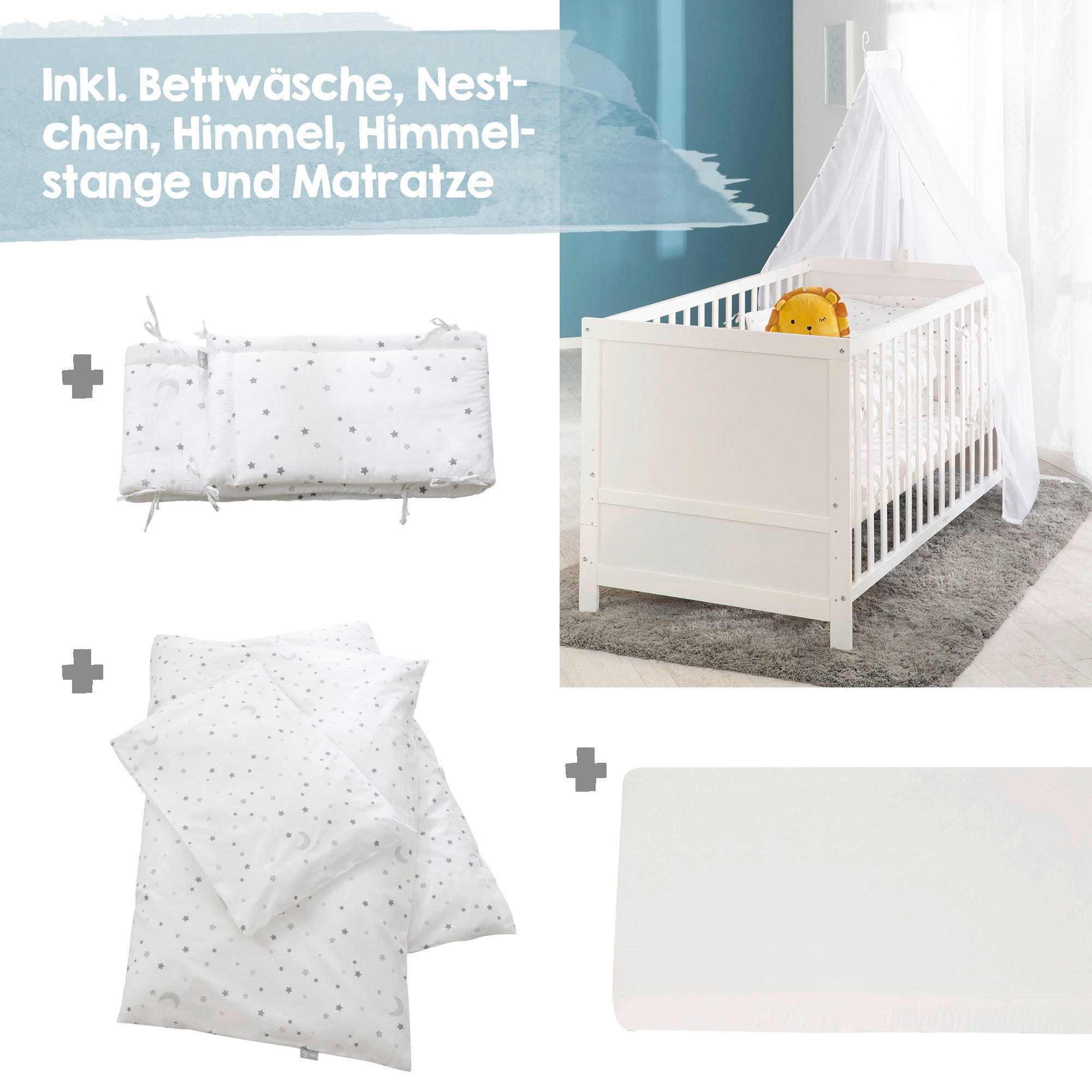 Gitterbettset Magicstar - Holzwerkstoff/Textil (70/140cm) - Roba