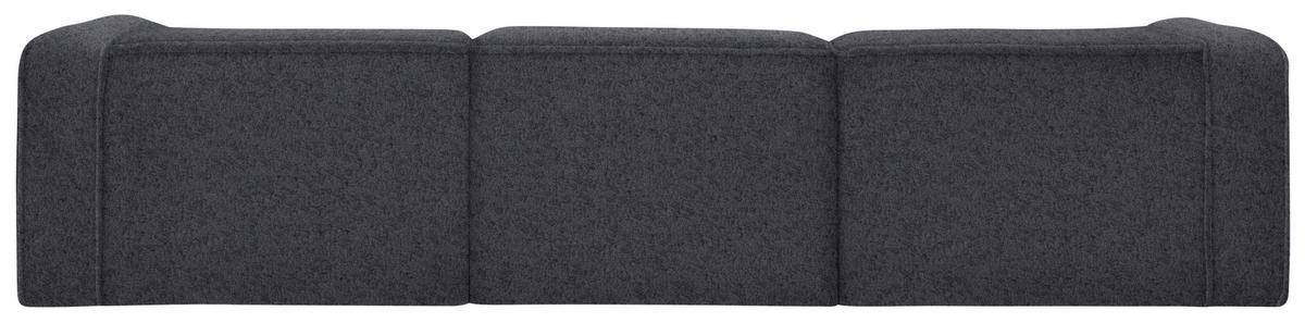 ECKSOFA in Webstoff Dunkelgrau  - Dunkelgrau/Schwarz, Design, Kunststoff/Textil (332/163cm) - Stylife