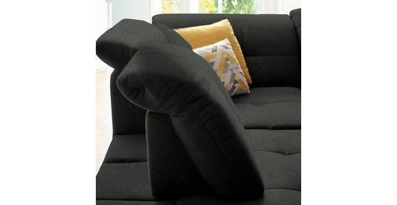 ECKSOFA in Chenille Anthrazit 240/308 cm - Anthrazit/Schwarz, Design, Textil/Metall (240/308cm) - Xora