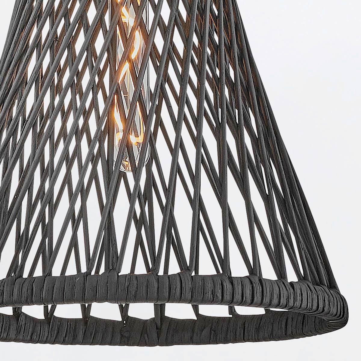 HÄNGELEUCHTE Twyla  57,7/30,5/30,5 cm  - Schwarz, Natur, Holz/Metall (57,7/30,5/30,5cm) - Elstead Lighting