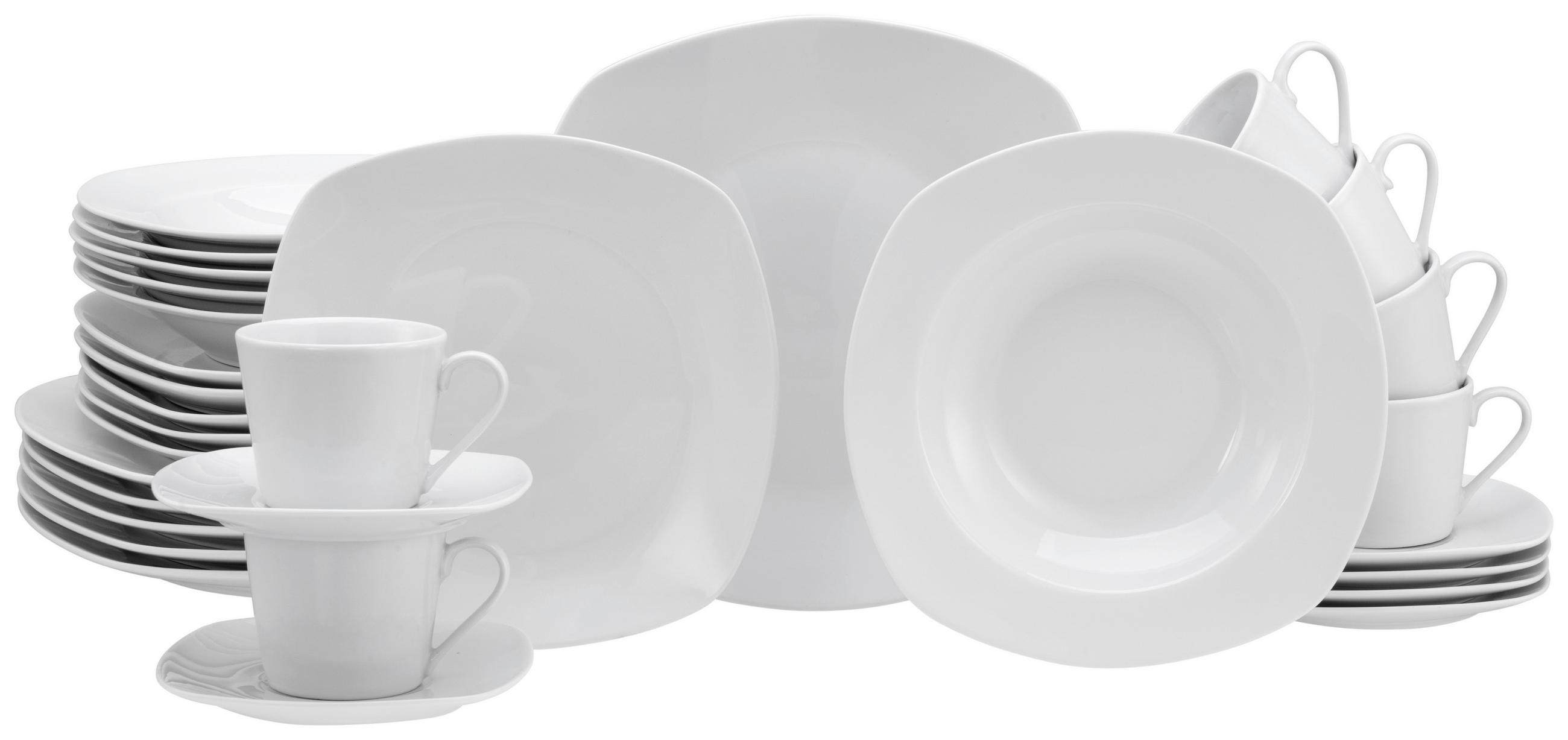 KOMBISERVICE Weiß 30-teilig 6 Personen  - Weiß, Basics, Keramik (34,4/29,2/35cm) - Creatable