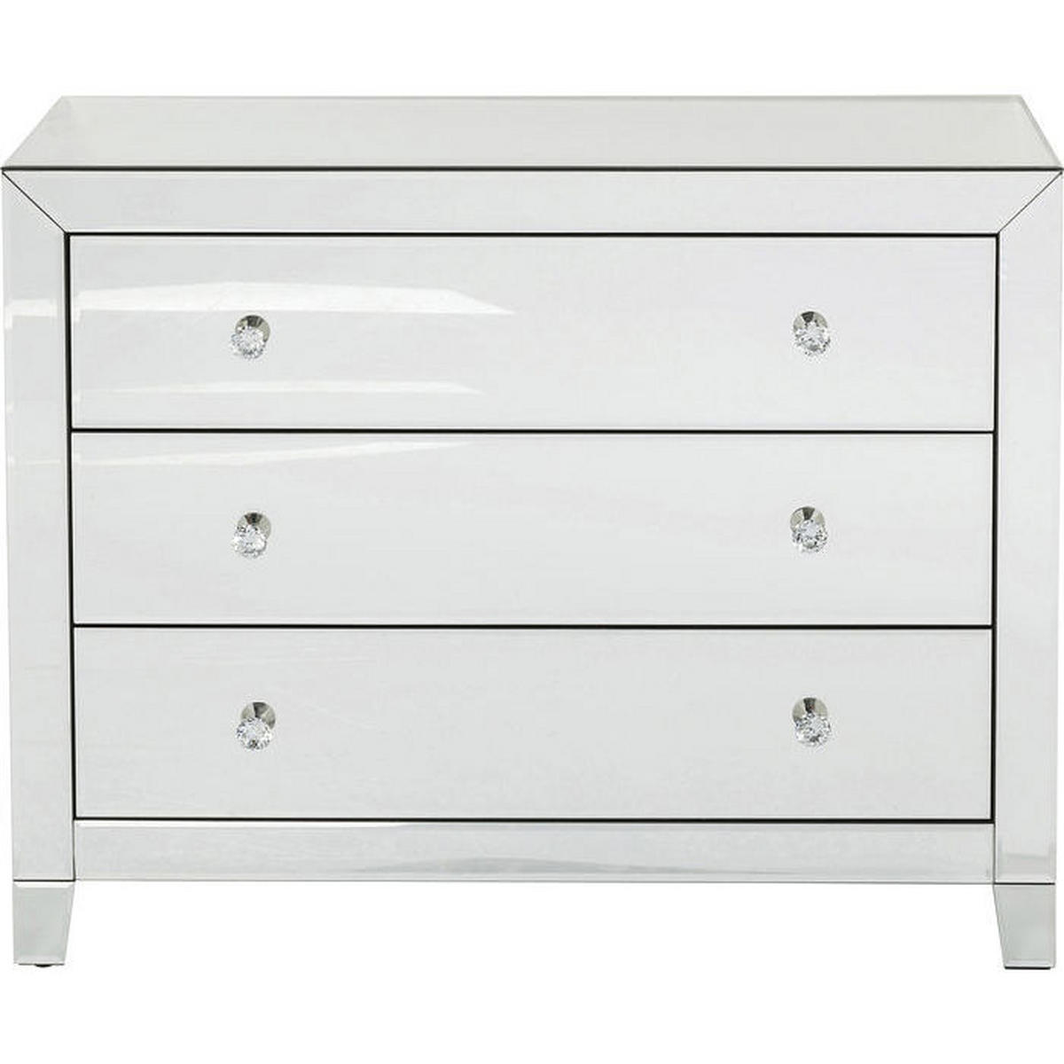 KOMMODE  in 91/74/41 cm  - Klar/Weiß, Design, Glas/Holzwerkstoff (91/74/41cm) - Kare-Design