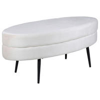 BÄNK i metall, textil cremefärgad  - cremefärgad, Design, metall/textil (100/41/40cm) - Livetastic