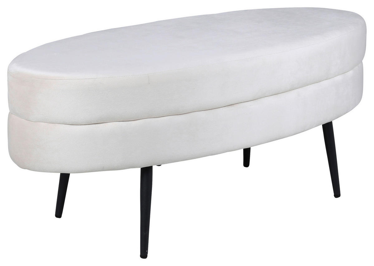 BÄNK i metall, textil cremefärgad  - cremefärgad, Design, metall/textil (100/41/40cm) - Livetastic