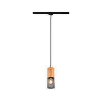 SCHIENENSYSTEM-HÄNGELEUCHTE 8,0/180 cm   - Schwarz, Natur, Holz/Metall (8,0/180cm) - Trio Leuchten