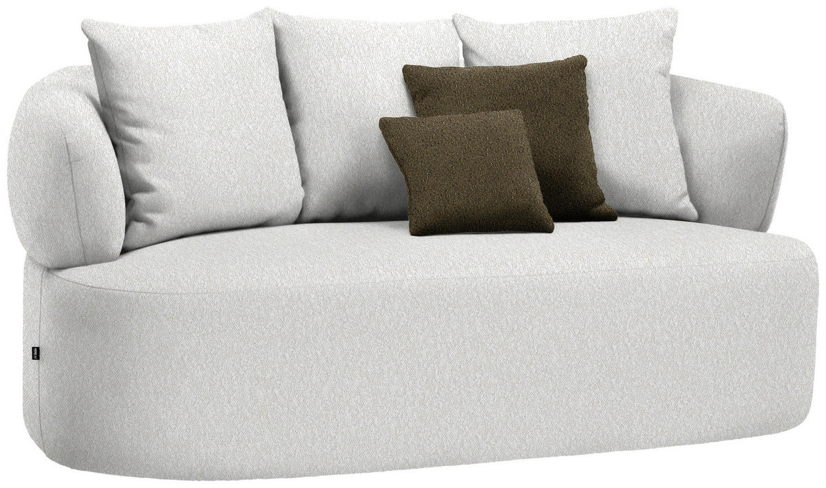 2-SITZER-SOFA in Bouclé Sandfarben  - Sandfarben/Schwarz, MODERN, Kunststoff/Textil (177/86/105cm) - Hom`in