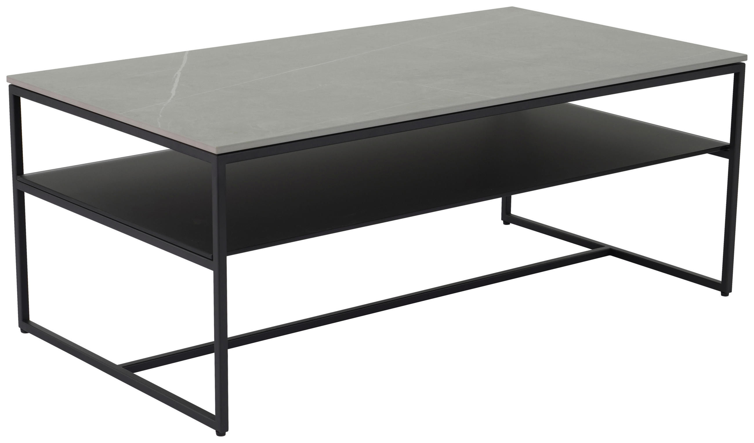 COUCHTISCH ESG 110/60/43 cm rechteckig Grau, Schwarz  - Schwarz/Grau, Design, Glas/Keramik (110/60/43cm) - Novel
