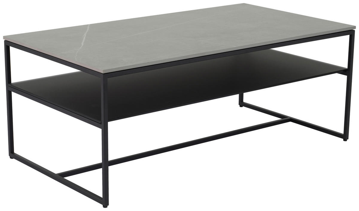 COUCHTISCH ESG 110/60/43 cm rechteckig Grau, Schwarz  - Schwarz/Grau, Design, Glas/Keramik (110/60/43cm) - Novel
