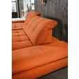 ECKSOFA in Mikrofaser Orange  198/290 cm  - Schwarz/Orange, Design, Textil/Metall (198/290cm) - Xora
