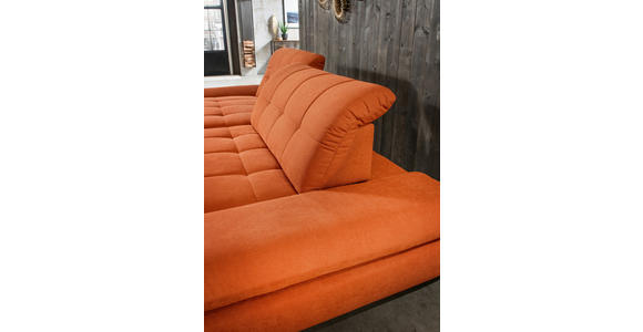 ECKSOFA in Mikrofaser Orange  198/290 cm  - Schwarz/Orange, Design, Textil/Metall (198/290cm) - Xora