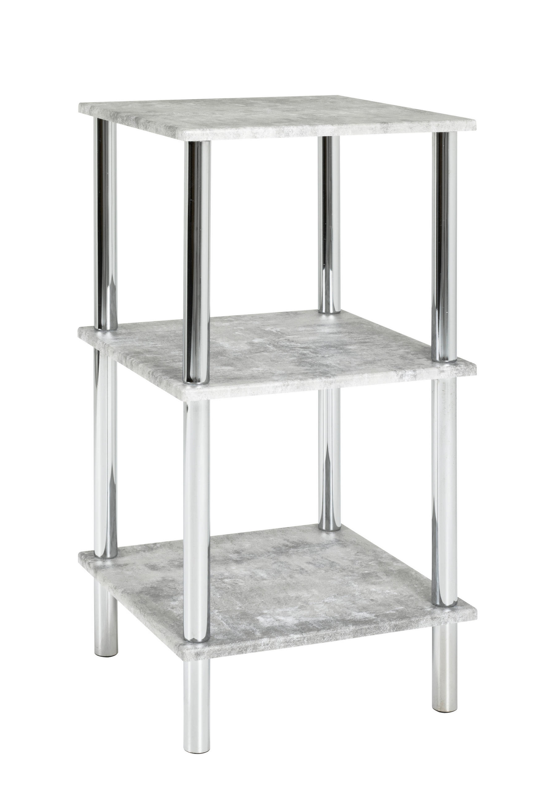 REGAL Grau, Chromfarben  - Chromfarben/Grau, Basics, Holzwerkstoff/Metall (39/77/39cm)