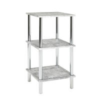 REGAL Grau, Chromfarben  - Chromfarben/Grau, Basics, Holzwerkstoff/Metall (39/77/39cm)