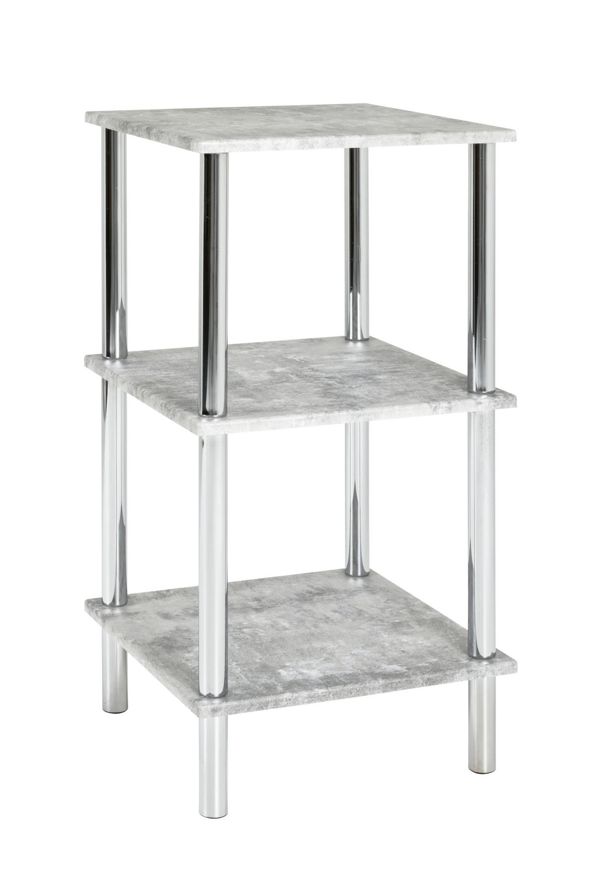 REGAL Grau, Chromfarben  - Chromfarben/Grau, Basics, Holzwerkstoff/Metall (39/77/39cm)