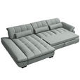 ECKSOFA  in Flachgewebe Mintgrau  204/341 cm  - Mintgrau/Schwarz, Design, Textil/Metall (204/341cm) - Xora