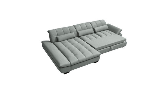 ECKSOFA  in Flachgewebe Mintgrau  204/341 cm  - Mintgrau/Schwarz, Design, Textil/Metall (204/341cm) - Xora