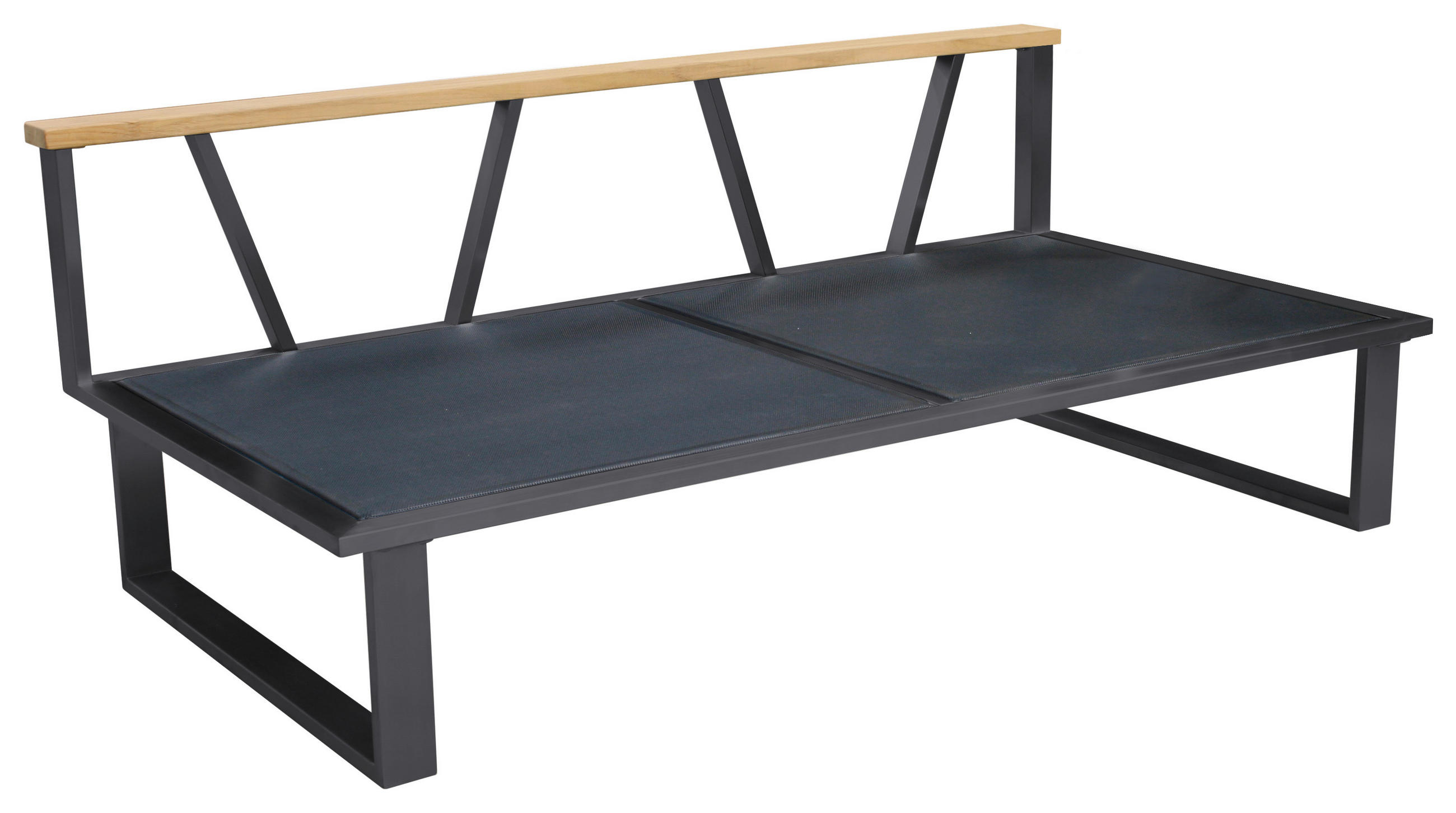 LOUNGEMITTELTEIL  - Graphitfarben/Teakfarben, Design, Holz/Metall (148/75/82,5cm) - Zebra 