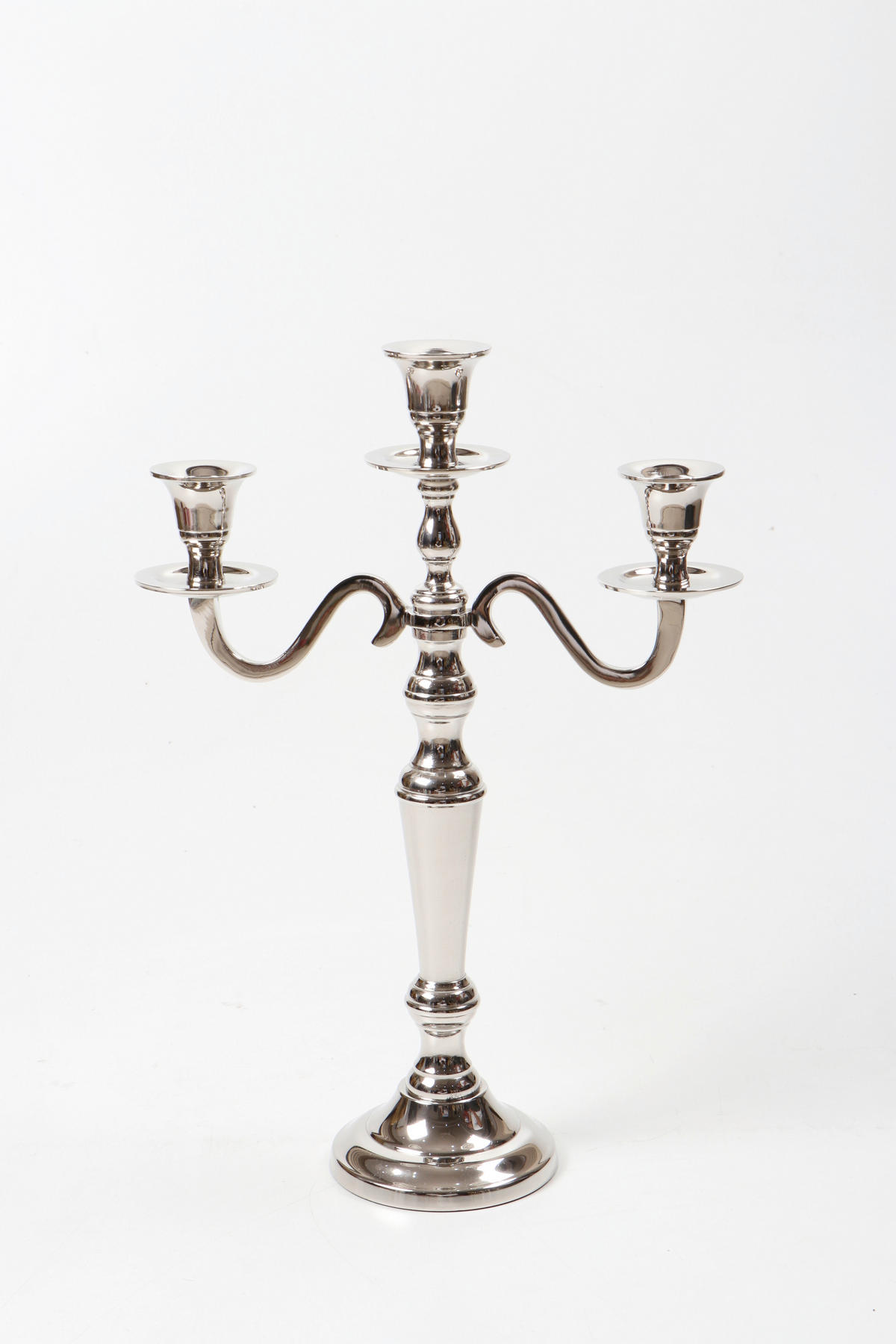 STOJAN NA SVÍČKY  kov - barvy niklu, Design, kov (26,5/38/10,5cm) - Ambia Home