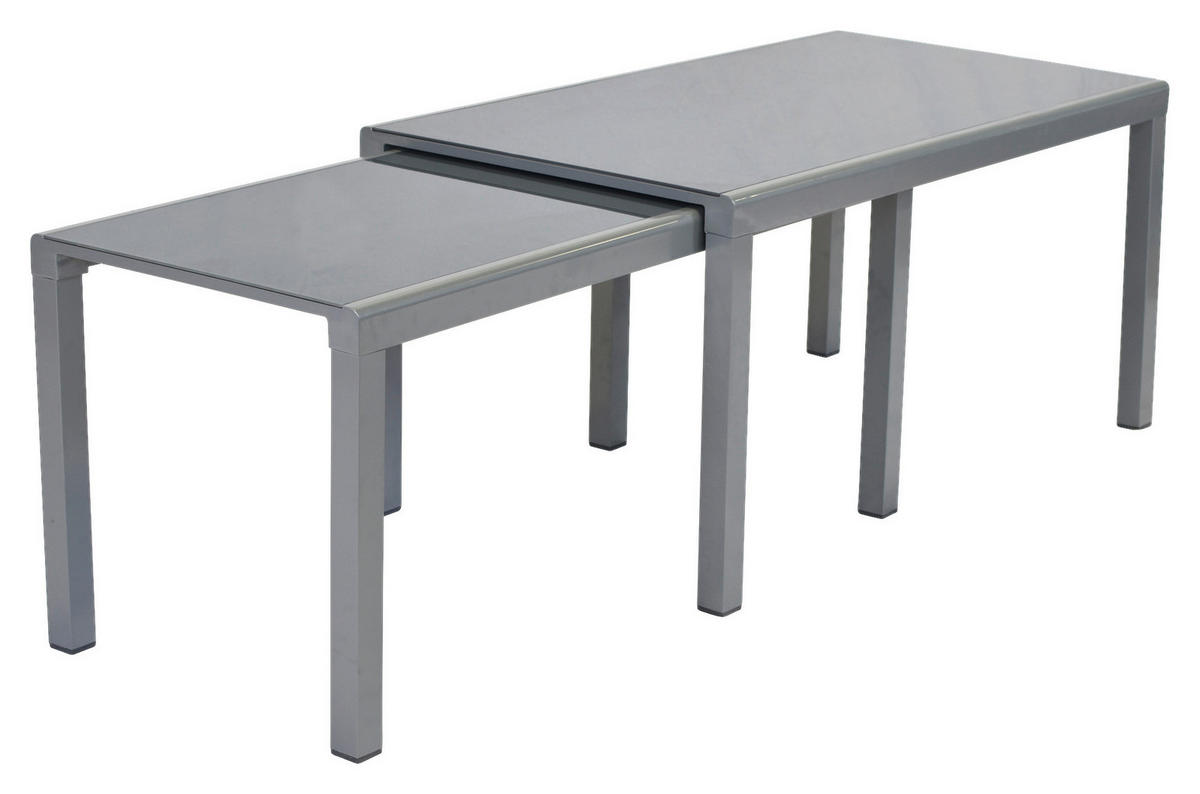 GARTENTISCH 160/78/75 cm  - Silberfarben, MODERN, Glas/Metall (160/78/75cm) - Gardenson