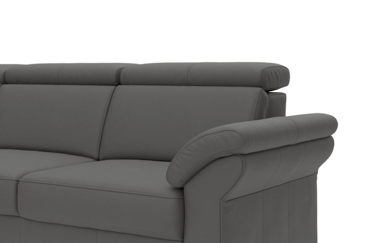 ECKSOFA 194/245 cm ARNGAST E in Echtleder Mokka Kopfteilverstellung  194/245 cm  - Chromfarben/Mokka, Basics, Leder/Textil (194/245cm) - Sit & More