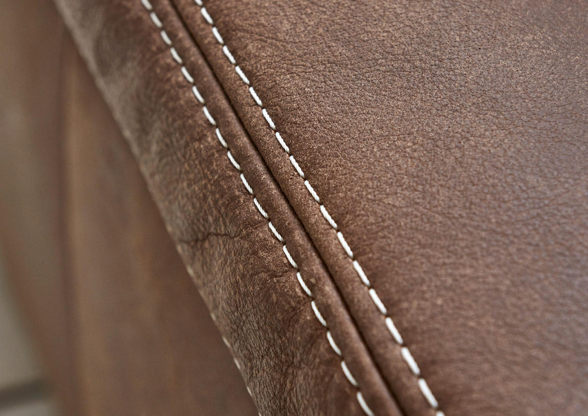 ECKSOFA in Echtleder Braun  235/274 cm  - Eichefarben/Beige, KONVENTIONELL, Leder/Holzwerkstoff (235/274cm) - Beldomo Premium