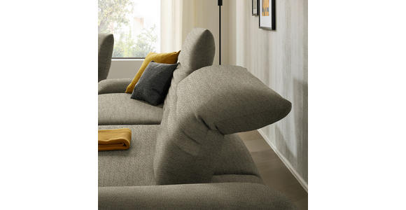ECKSOFA  in Chenille Taupe  280/170-195 cm  - Taupe/Schwarz, Design, Textil/Metall (280/170-195cm) - Dieter Knoll