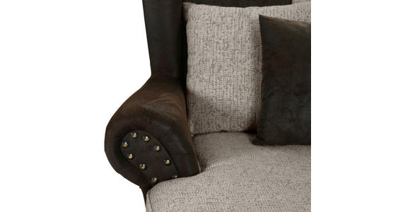 XXL-SESSEL - Dunkelbraun/Graubraun, ROMANTIK / LANDHAUS, Holz/Textil (125/102/138cm) - Landscape