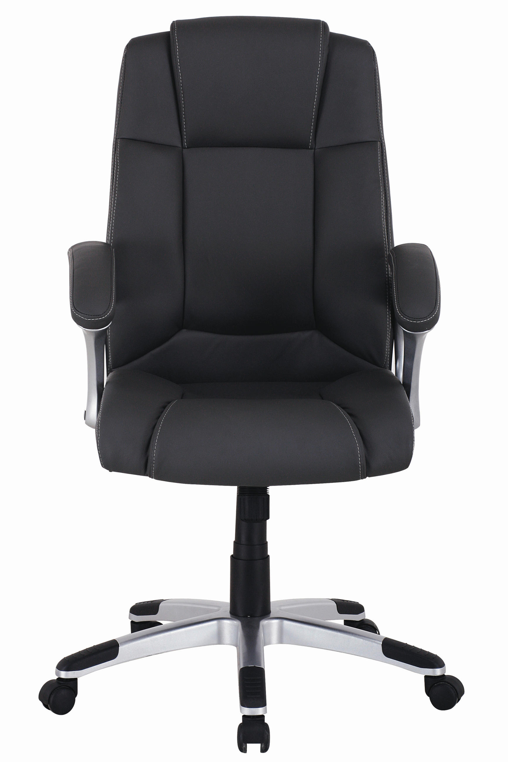 CHEFSESSEL Lederlook Grau, Silberfarben  - Silberfarben/Weiß, Design, Kunststoff/Textil (65/109-119/65cm) - Carryhome