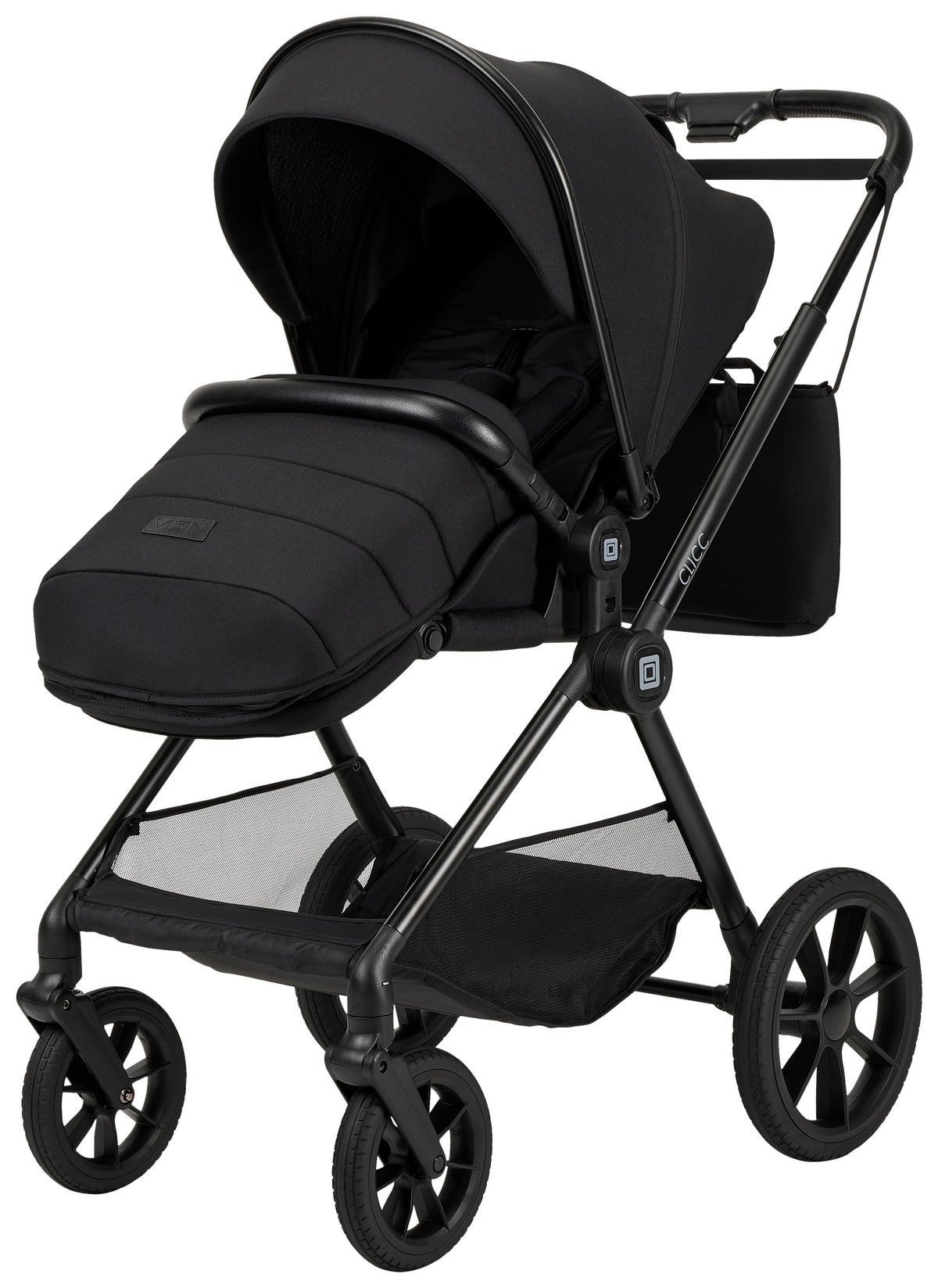 KINDERWAGENSET CLICC  - Schwarz, Basics, Textil/Metall (61/114/84cm) - Moon