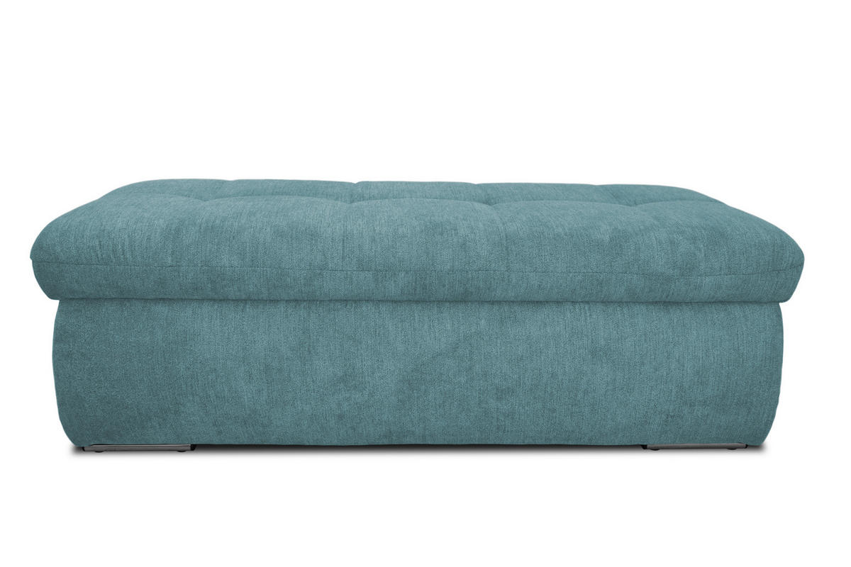HOCKER Mikrofaser Petrol  - Chromfarben/Petrol, KONVENTIONELL, Textil/Metall (136/43/64cm) - MID.YOU