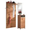 GARDEROBE 3-teilig  in 135/195/37 cm  - Eichefarben/Anthrazit, Design, Glas/Holz (135/195/37cm)