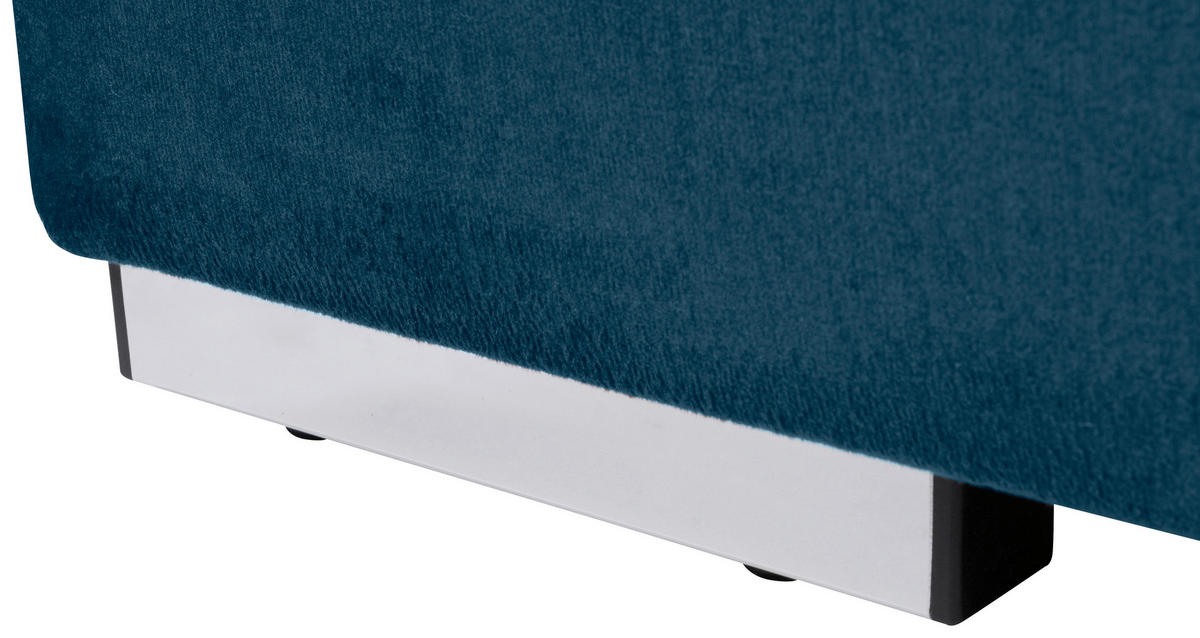 POLSTERBETT 140/200 cm  in Dunkelblau  - Chromfarben/Kernbuche, Modern, Holz/Textil (140/200cm) - MID.YOU