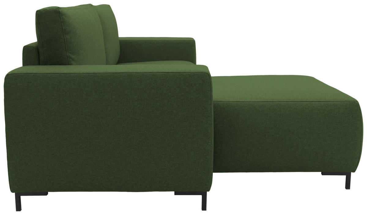 ECKSOFA in Webstoff Grün  242/160 cm  - Schwarz/Grün, Design, Textil/Metall (242/160cm) - LOOKS by W.Joop