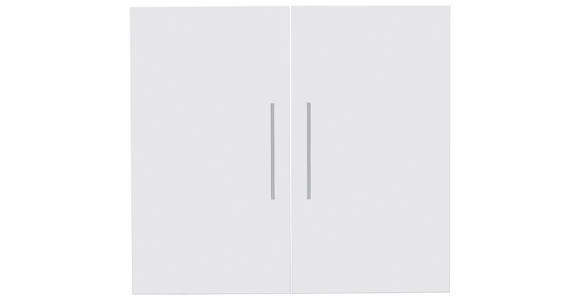TÜR 75,6/68,1/1,8 cm - Weiß hochglanz/Silberfarben, KONVENTIONELL, Holzwerkstoff/Metall (75,6/68,1/1,8cm) - Voleo