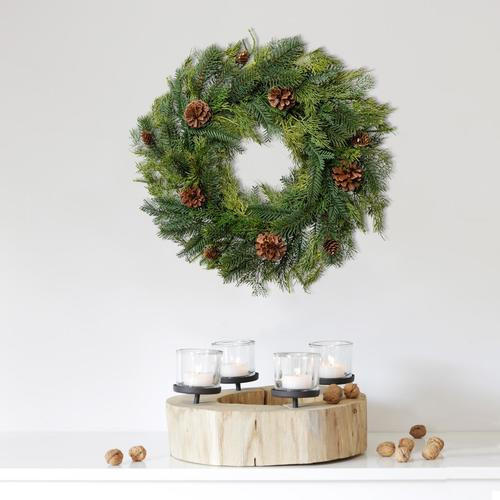 ADVENTKRANZ - Braun/Grün, Trend, Kunststoff (60cm) - P & B