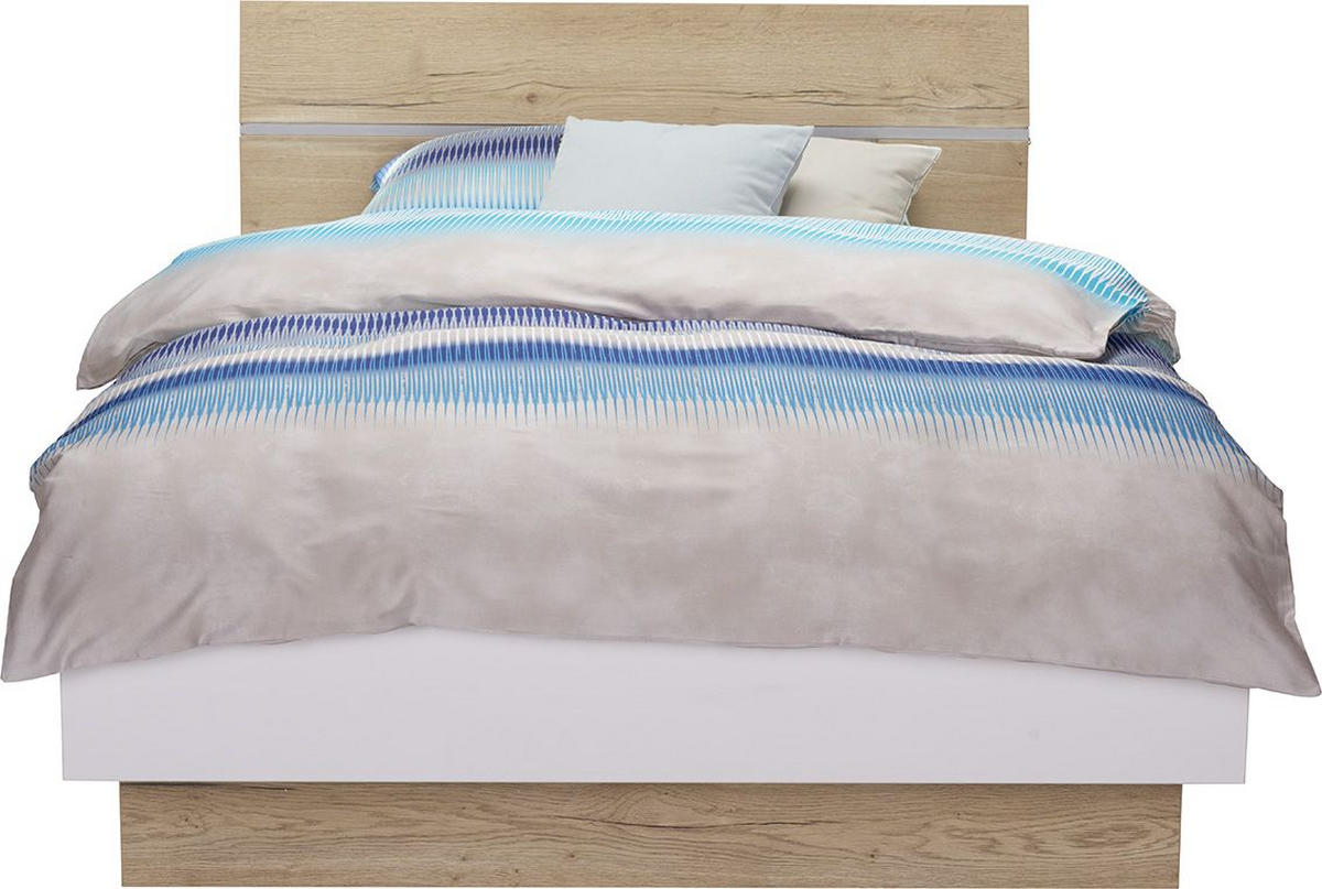 POSTEL 120/200 cm,  - bílá/barvy dubu, Design, kompozitní dřevo (120/200cm) - Hom`in