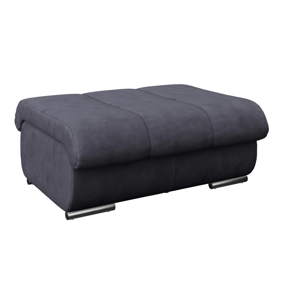 HOCKER Mikrofaser Dunkelblau  - Chromfarben/Dunkelblau, MODERN, Textil/Metall (100/43/80cm) - MID.YOU