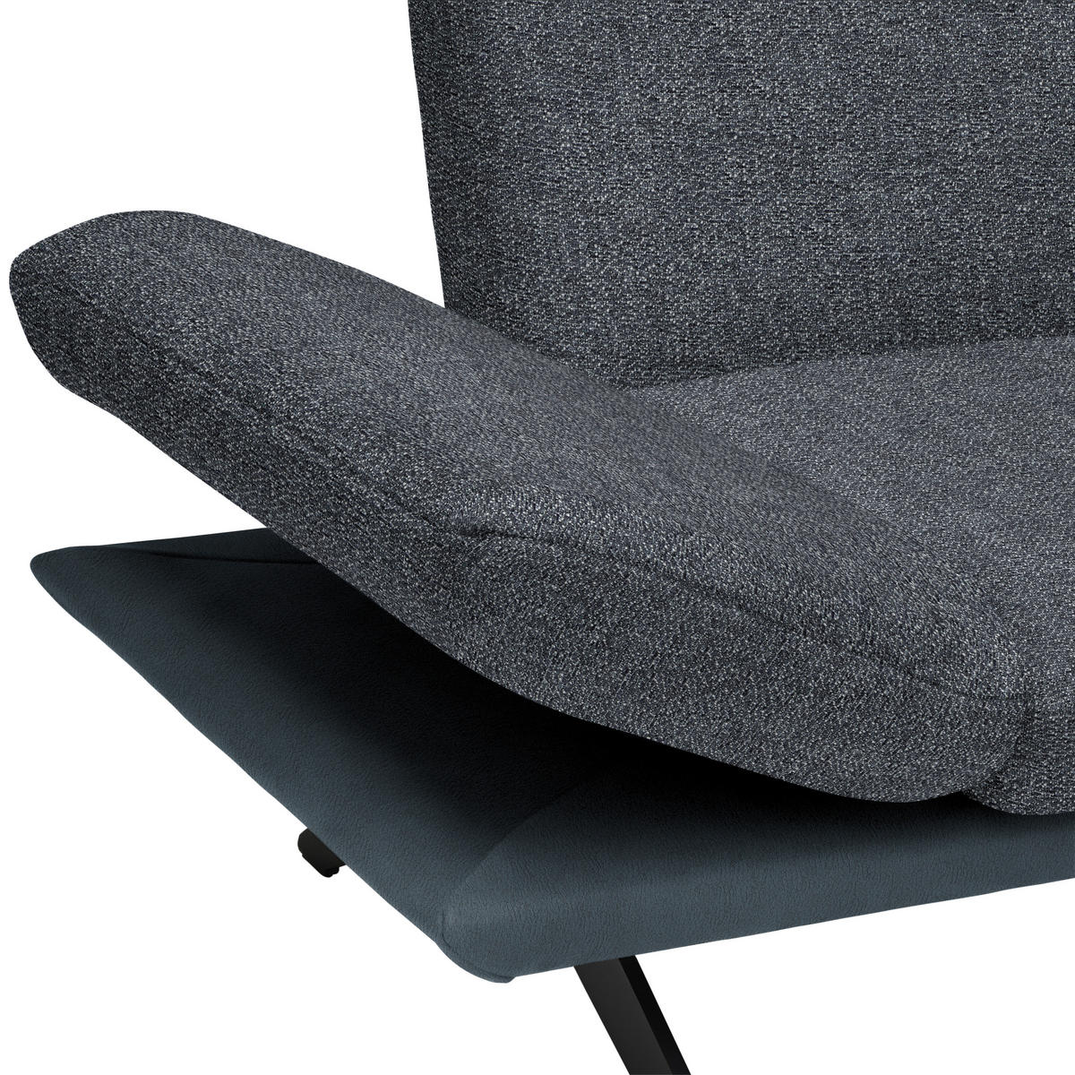 ECKSOFA Chenille, Flachgewebe Dunkelgrau  - Dunkelgrau/Schwarz, Design, Textil/Metall (270/239cm) - Koinor