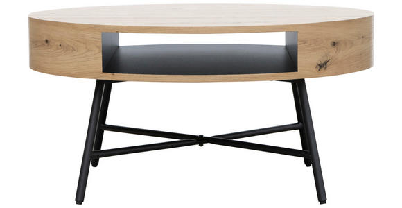 COUCHTISCH in Metall, Holzwerkstoff 80/80/38 cm  - Eichefarben/Schwarz, Design, Holzwerkstoff/Metall (80/80/38cm) - Carryhome