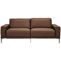 2,5-SITZER in Echtleder Braun  - Schwarz/Braun, Design, Leder/Metall (200/102/92cm) - Johann Jakob