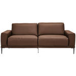 2,5-SITZER in Leder Braun  - Schwarz/Braun, Design, Leder/Metall (200/102/92cm) - Johann Jakob