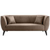 3-SITZER-SOFA Lederlook Braun  - Schwarz/Braun, MODERN, Holz/Textil (208/83/88cm) - Livetastic