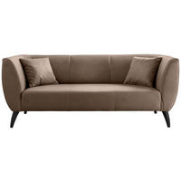 3-SITZER-SOFA Lederlook Braun  - Schwarz/Braun, MODERN, Holz/Textil (208/83/88cm) - Livetastic