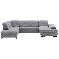WOHNLANDSCHAFT in Webstoff Grau  - Schwarz/Grau, Design, Textil/Metall (210/337/174cm) - Beldomo Style