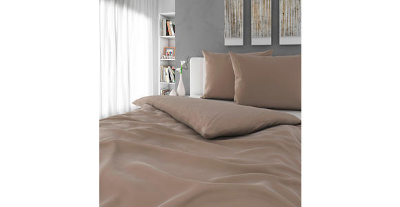 BETTWÄSCHE TANJA Satin 200/200 cm - Taupe, Basics, Textil (200/200cm) - Novel