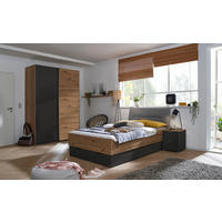 JUGENDZIMMER - Graphitfarben/Eiche Artisan, Trend, Holzwerkstoff/Textil (120/200cm) - Stylife
