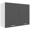 KÜCHENOBERSCHRANK 80/60/31 cm  in Anthrazit, Weiß  - Anthrazit/Alufarben, KONVENTIONELL, Holzwerkstoff/Metall (80/60/31cm) - MID.YOU
