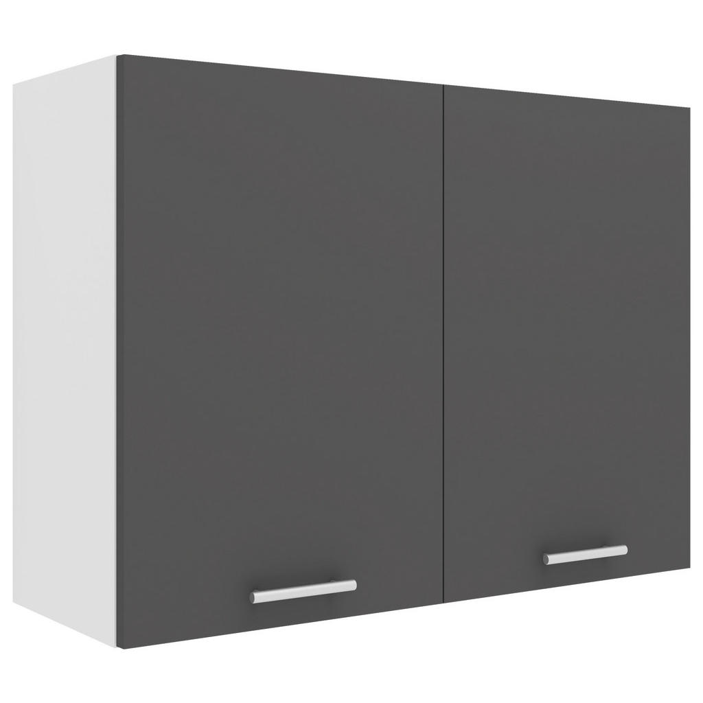 Küchenoberschrank Esilo 80 cm Anthrazit/Weiß